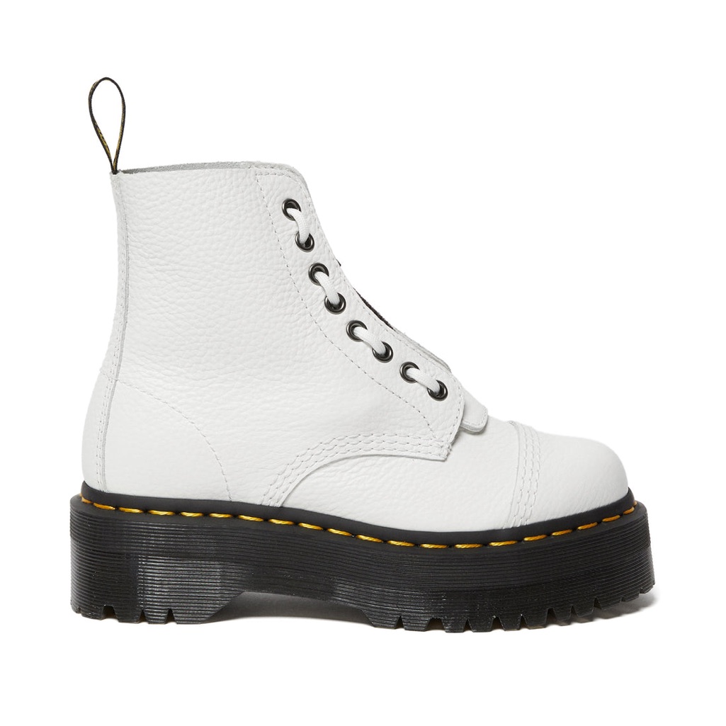 Dr Martens Sinclair Aunt Sally Leather Platform Boots White Size 7